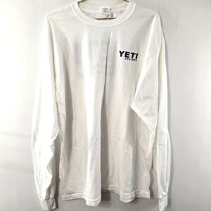 Yeti Coolers Gildan Heavy Cotton Long Sleeve Crewneck Graphic Logo Tee TShirt XL